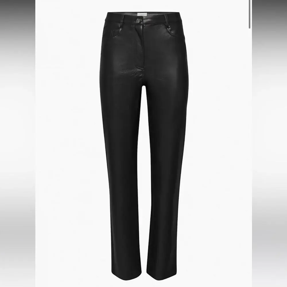Wilfred The Melina Pant High Rise Faux Leather Pants Black Size 4